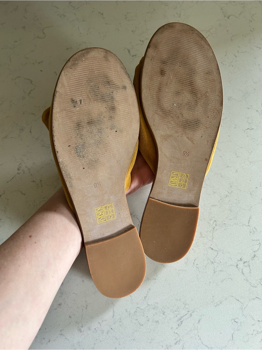 Madewell Suede Half Bow Tan Mustard Slip On Slide Sandals - Picture 16 of 16